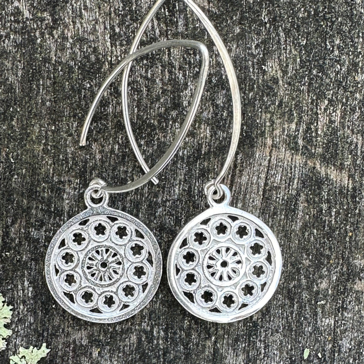 Small rose window earrings