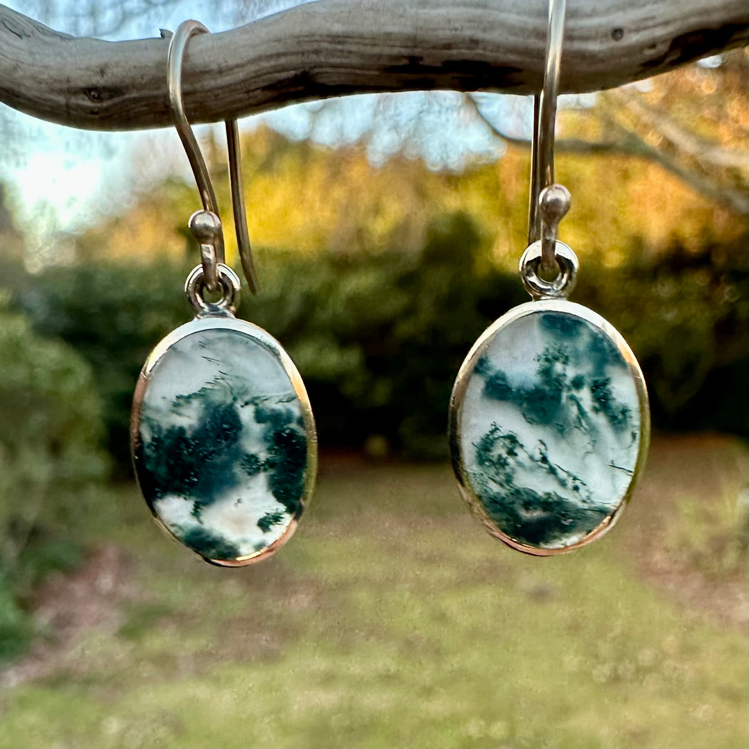 Vintage Moss agate earrings