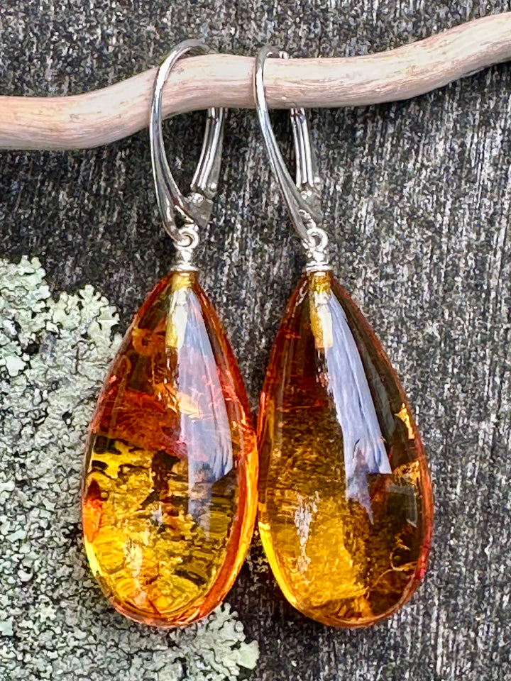 Baltic amber drop earrings