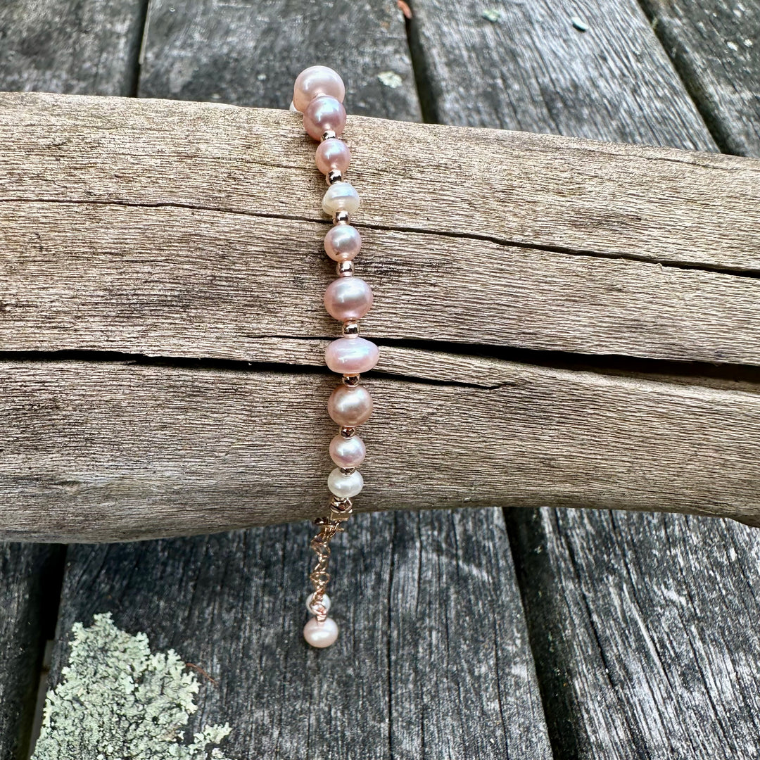 Pink freshwater pearl bracelet