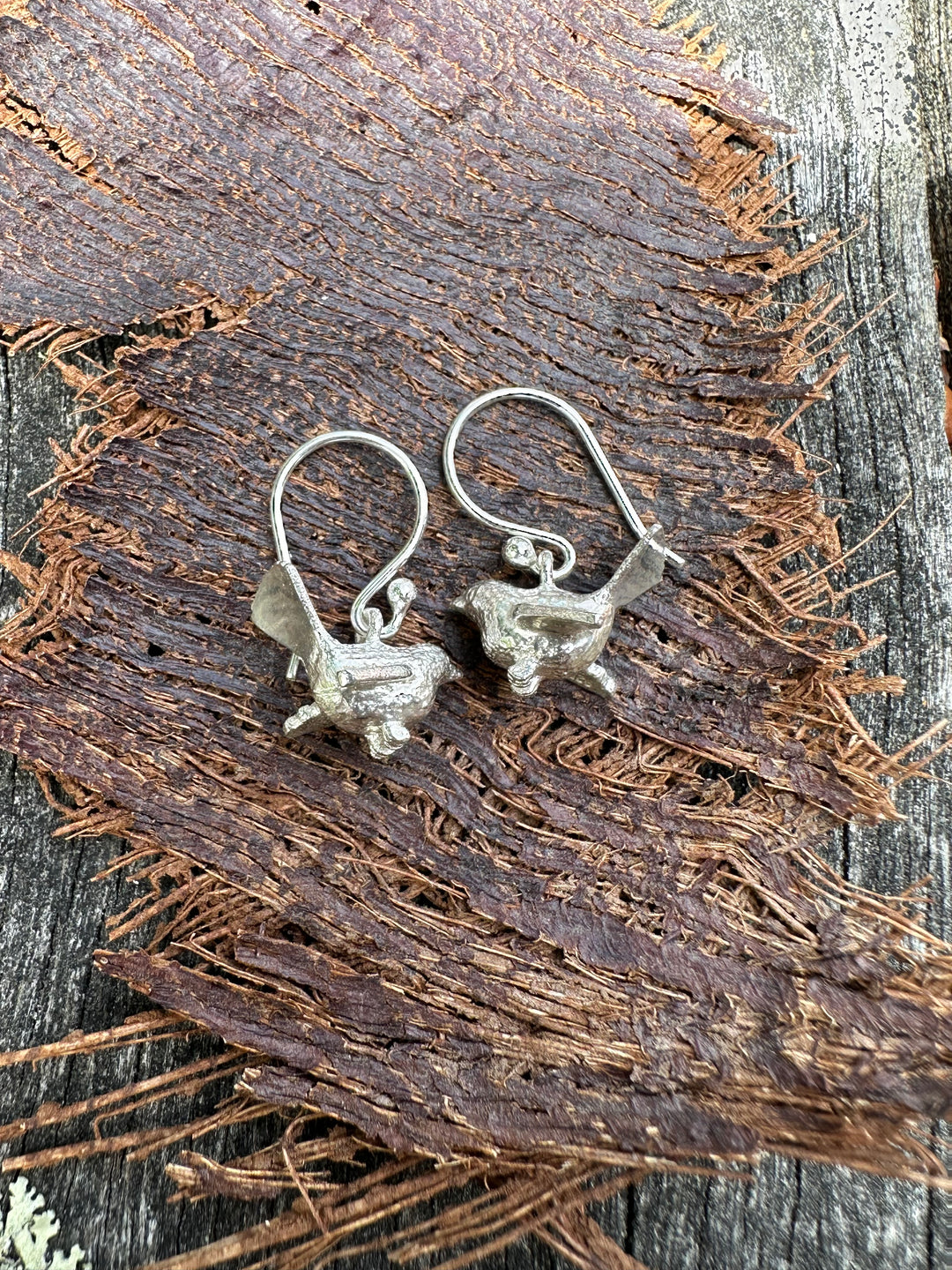 Sterling silver fantail earrings