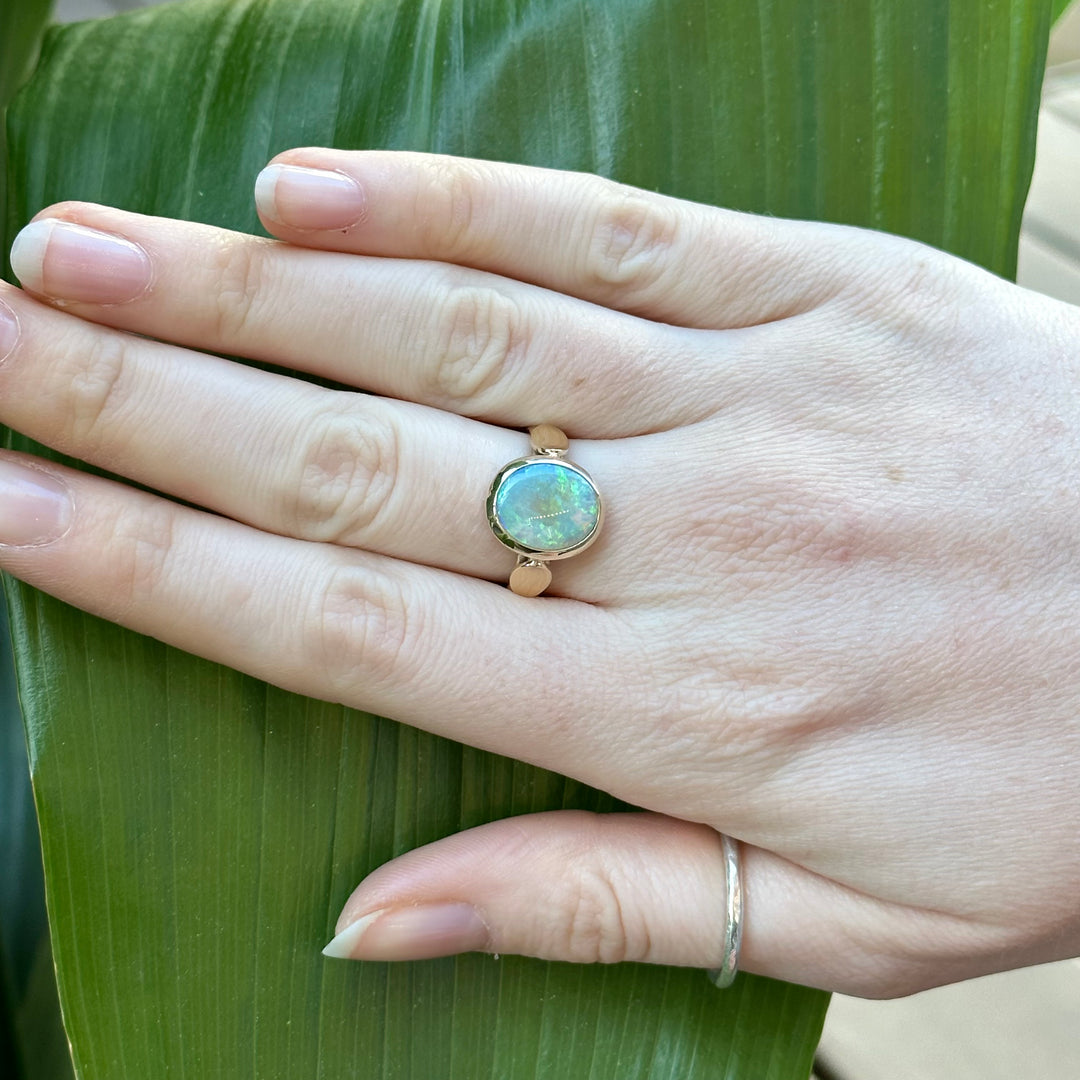 Australian crystal opal ring