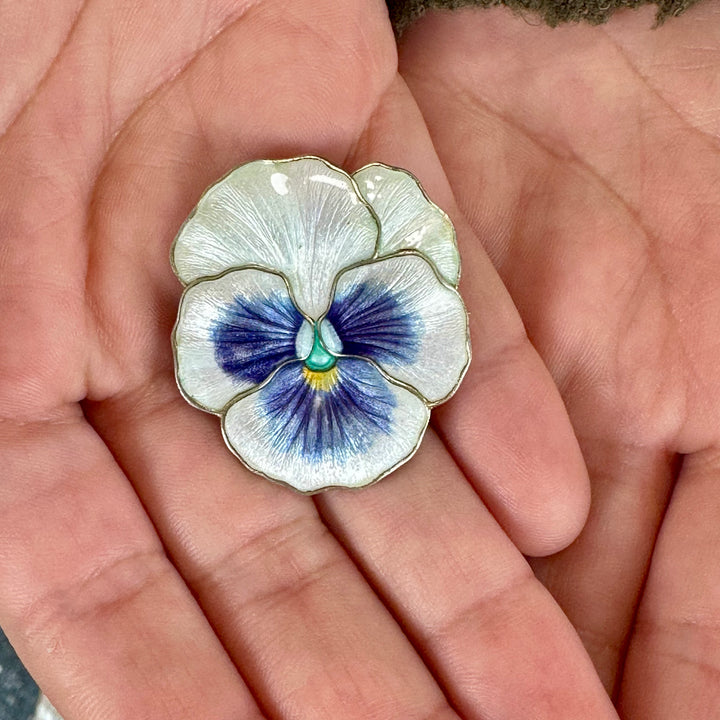 Antique Marius Hammer pansy brooch