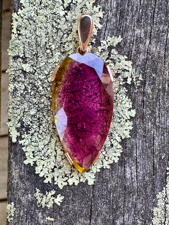 Brazilian watermelon tourmaline pendant