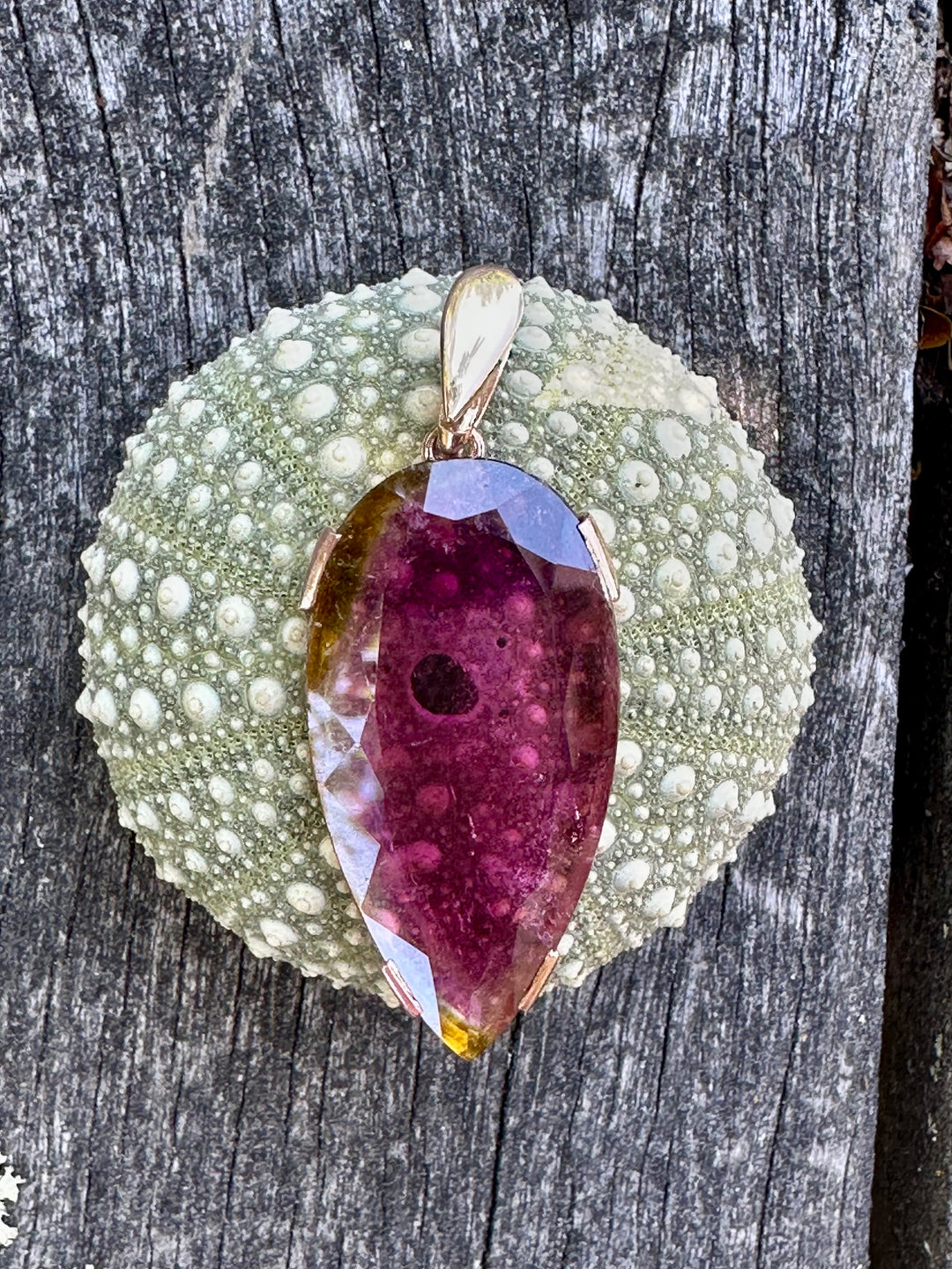 Brazilian watermelon tourmaline pendant