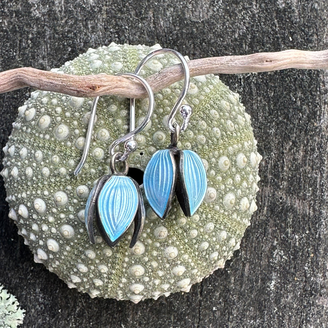 Vintage pale blue Tulip earrings