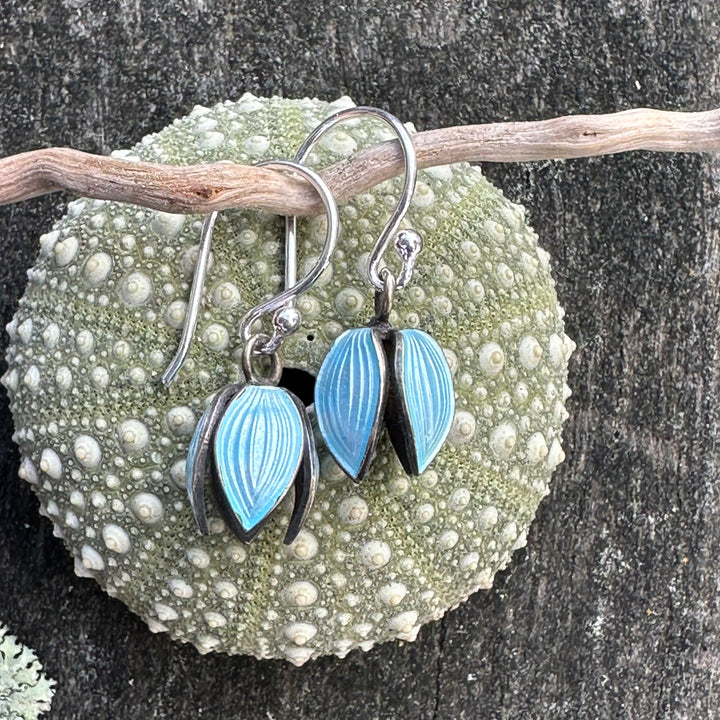 Vintage pale blue Tulip earrings