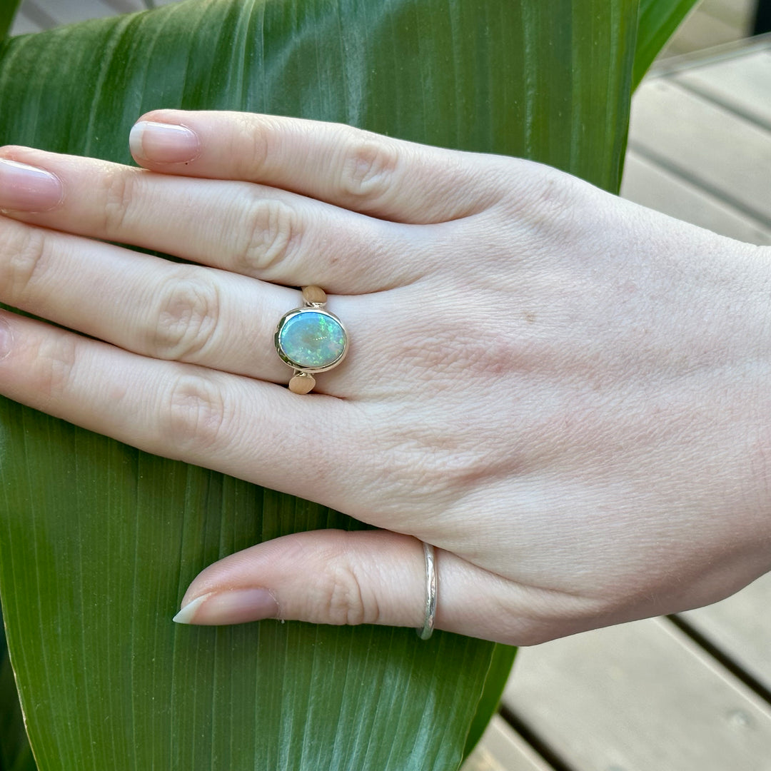 Australian crystal opal ring