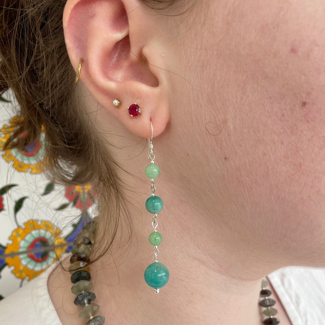 Amazonite & chrysoprase earrings