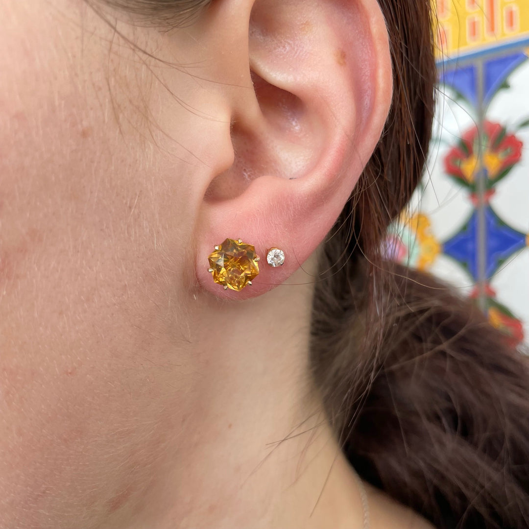 Brazilian citrine studs