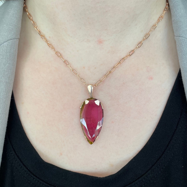 Brazilian watermelon tourmaline pendant