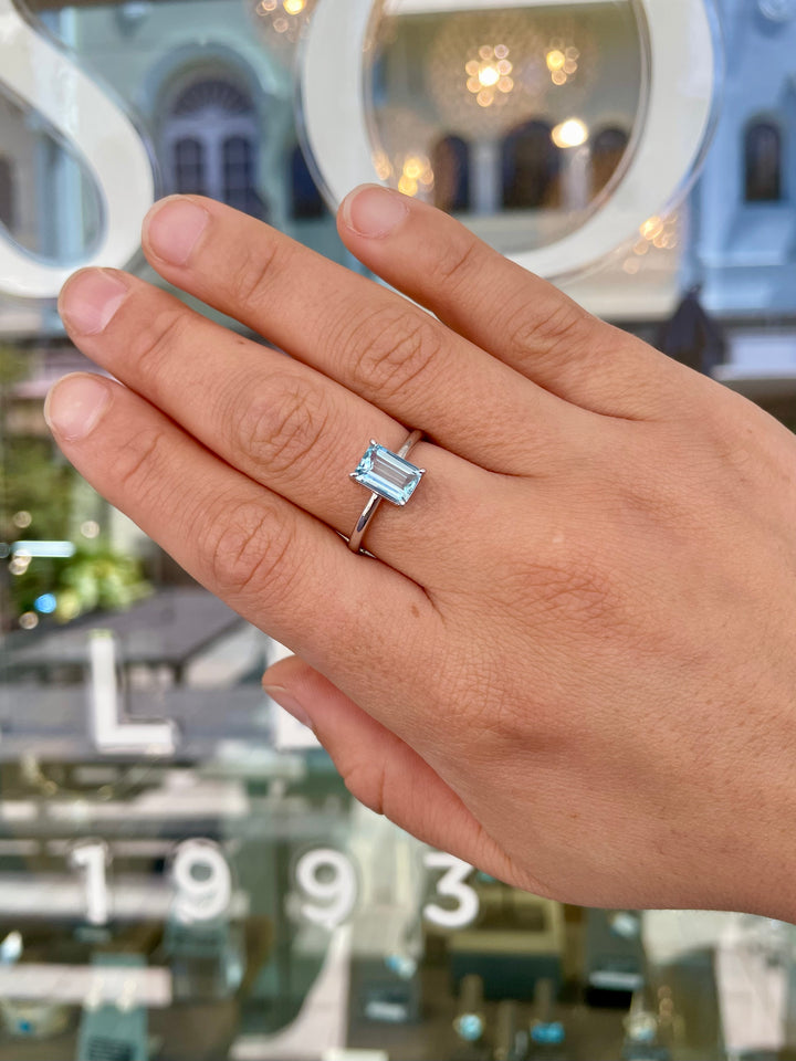 1.3ct Brazilian aquamarine ring