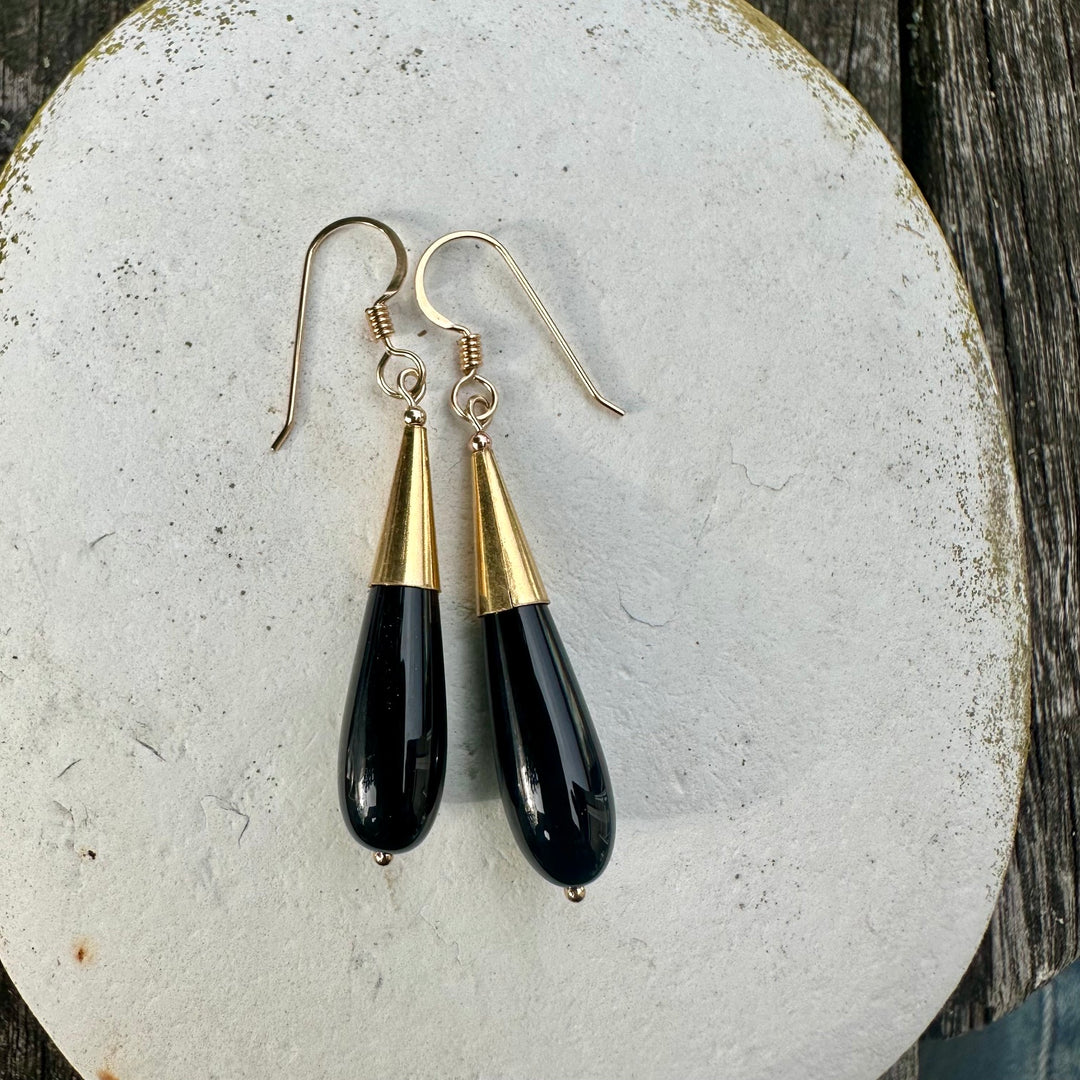 Black onyx earrings
