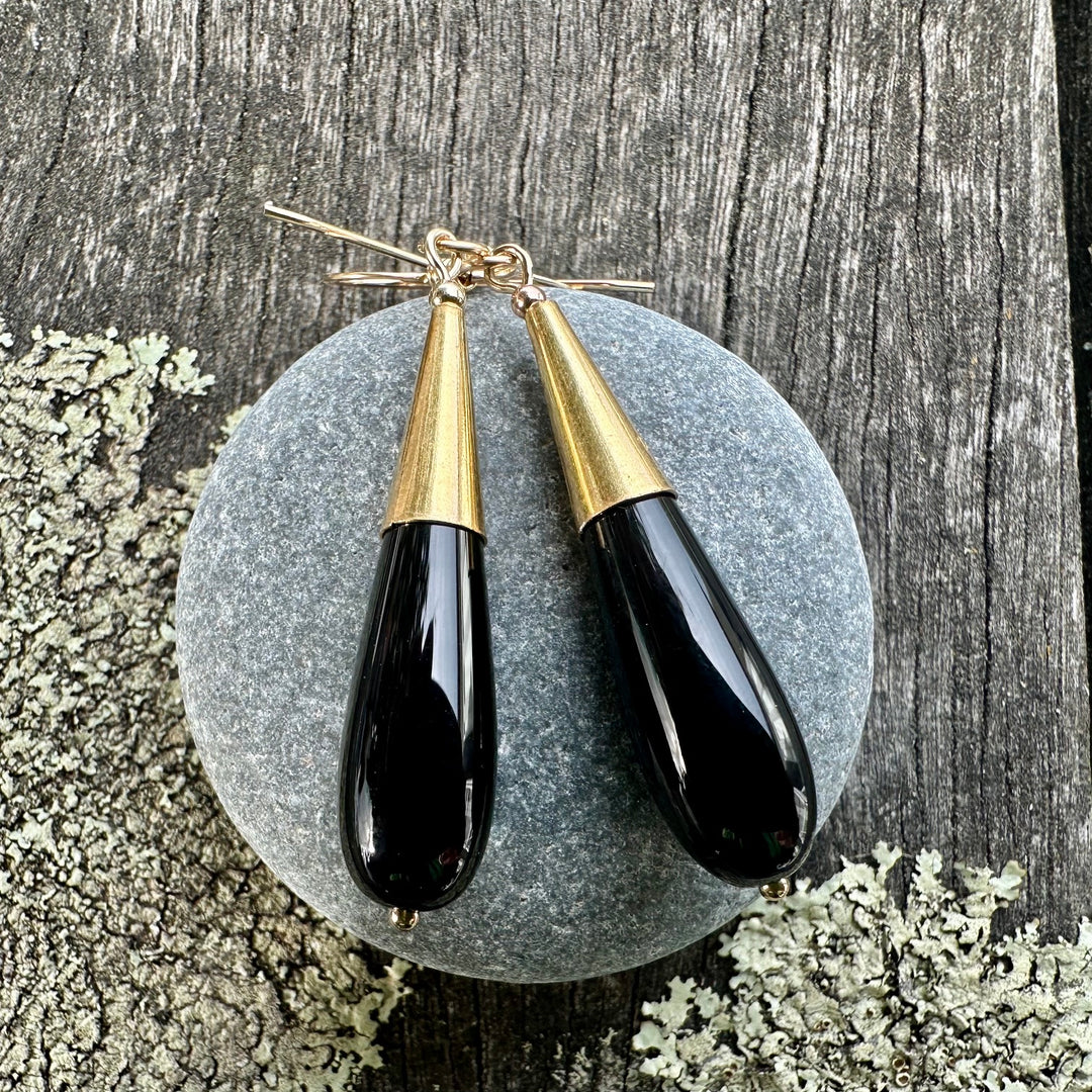 Black onyx earrings