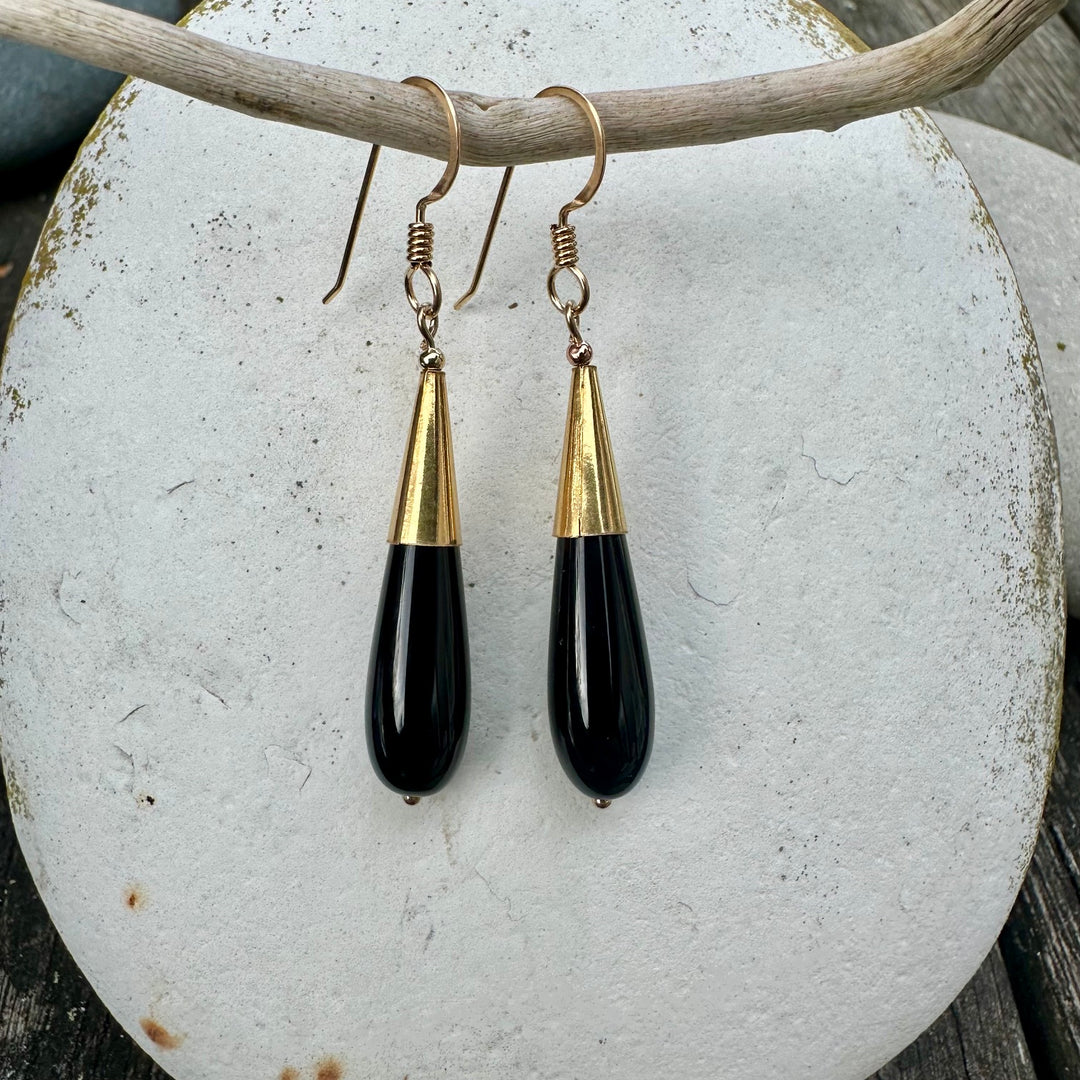 Black onyx earrings
