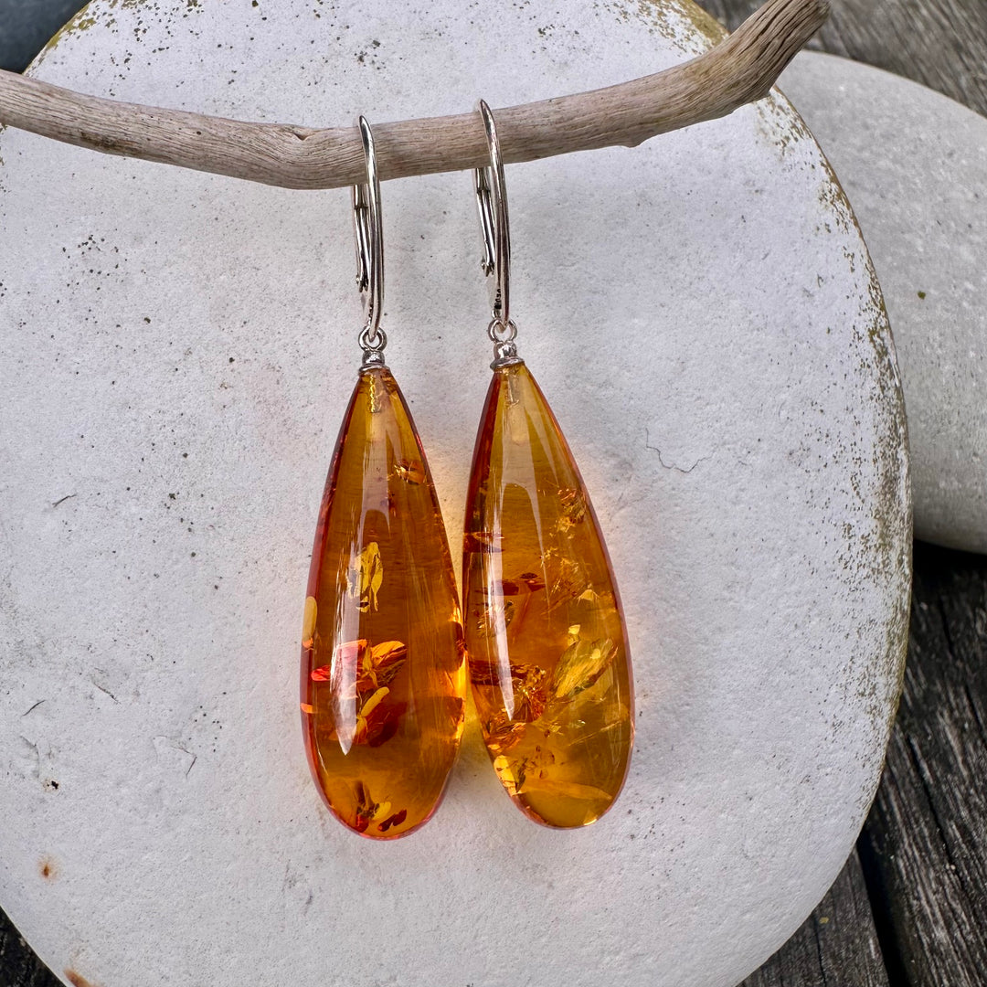 baltic amber drop earrings