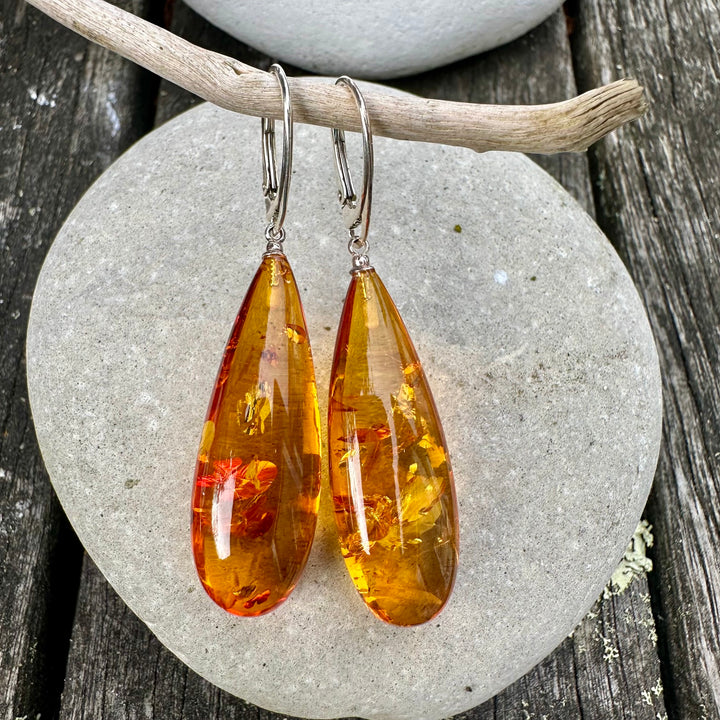 baltic amber drop earrings