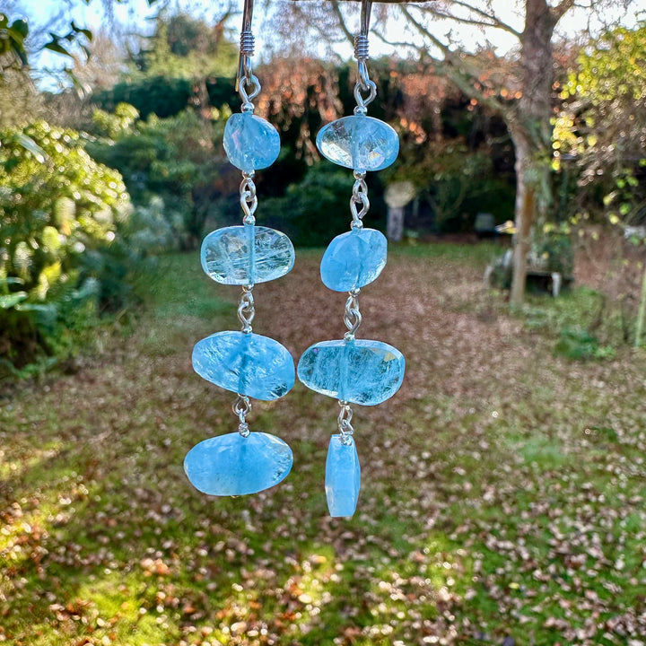 Aquamarine 4 tier earrings