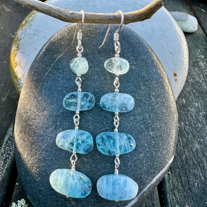 Aquamarine 4 tier earrings