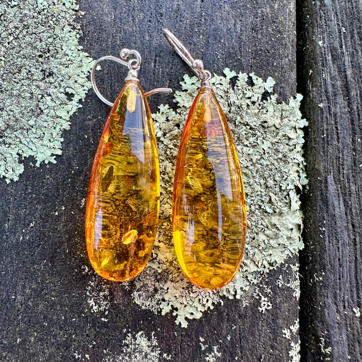 Baltic amber drop earrings