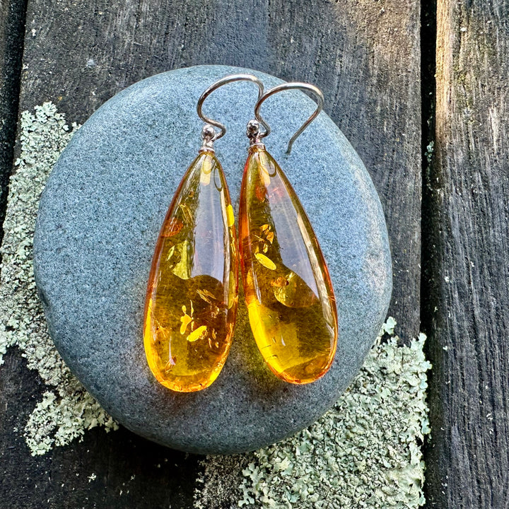Baltic amber drop earrings