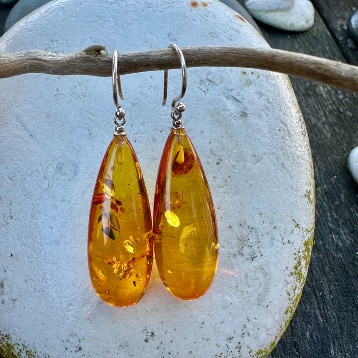 Baltic amber drop earrings