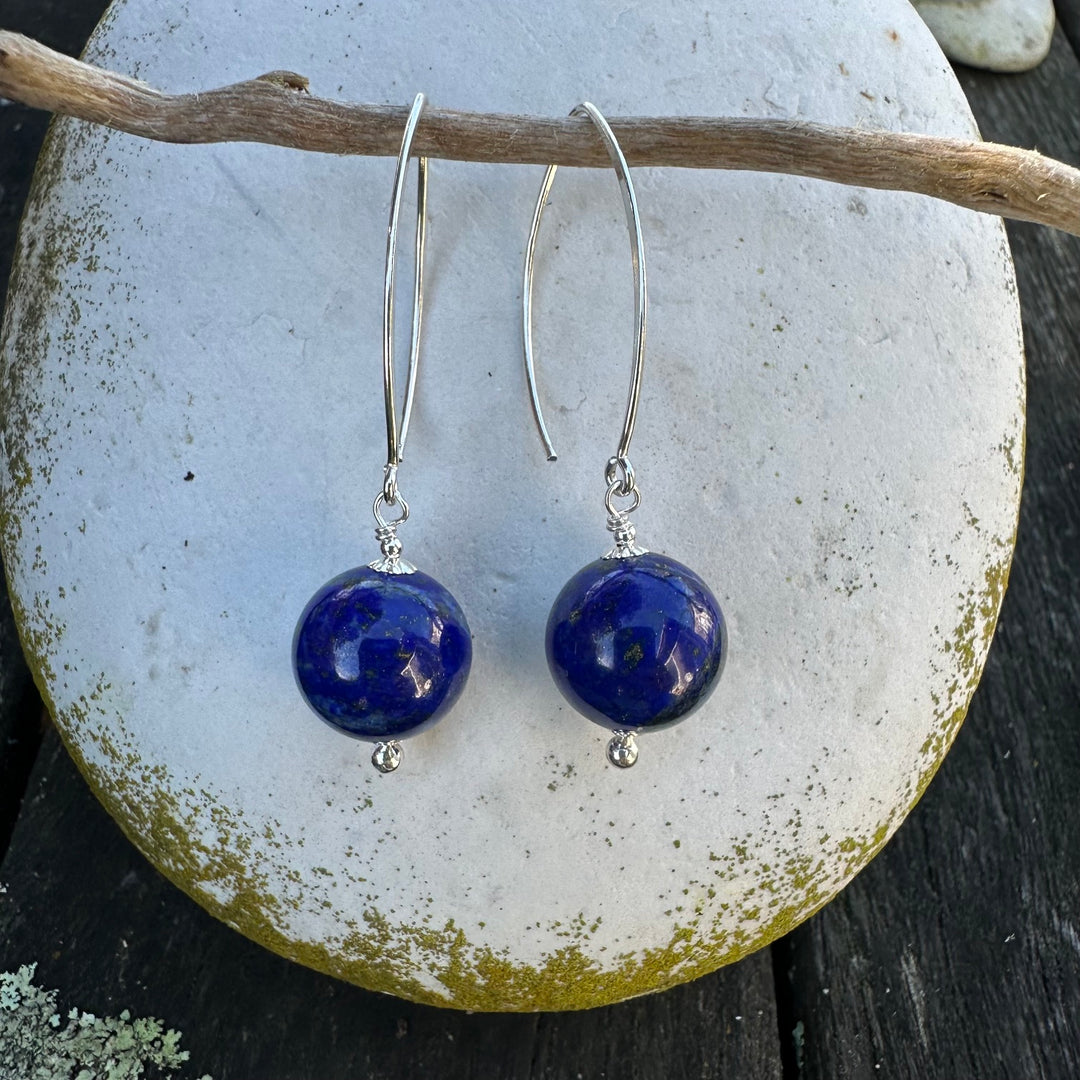 14mm lapis lazuli earrings