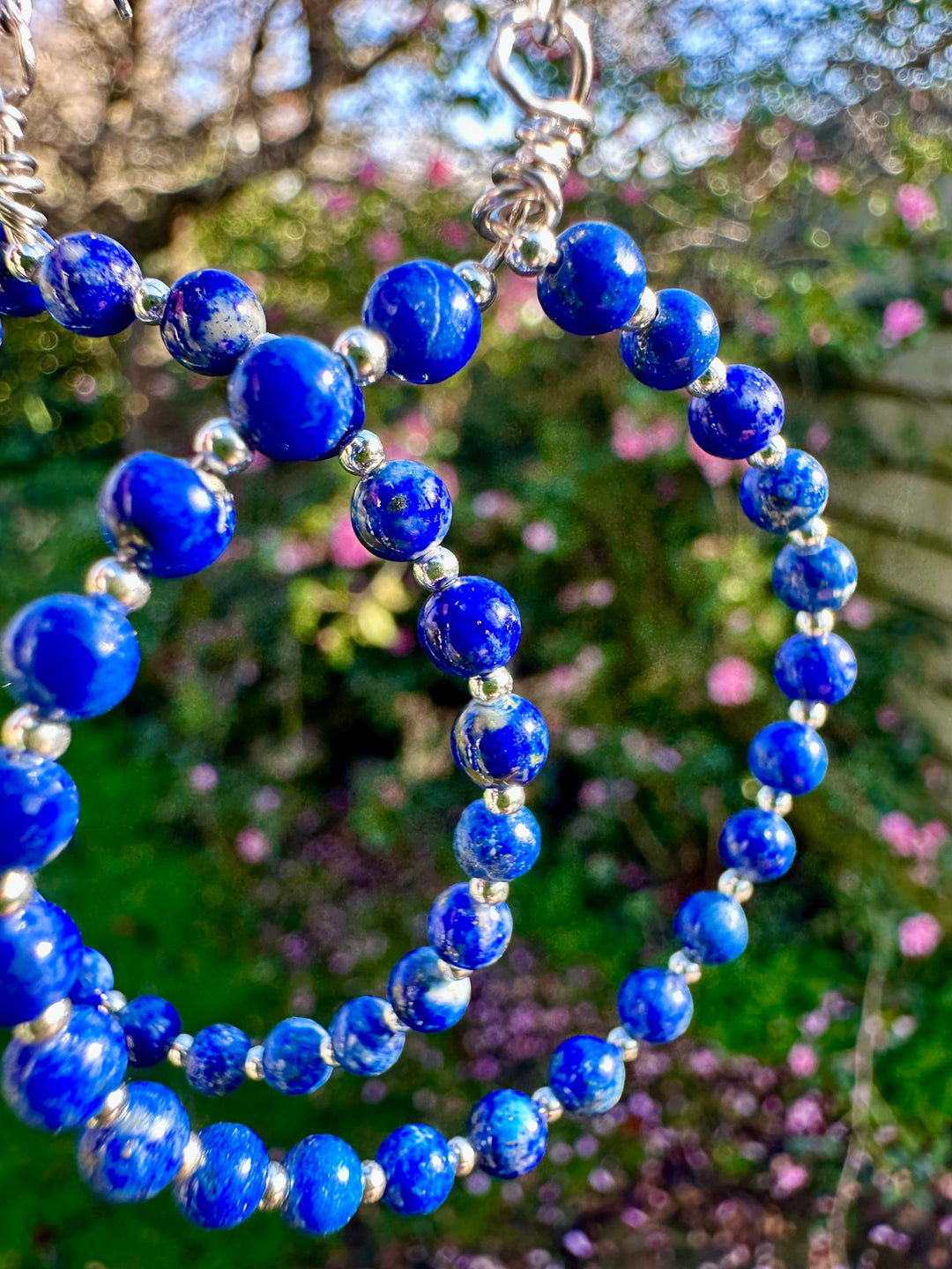 Lapis lazuli hoop earrings
