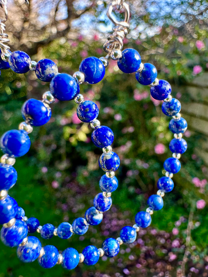 Lapis lazuli hoop earrings