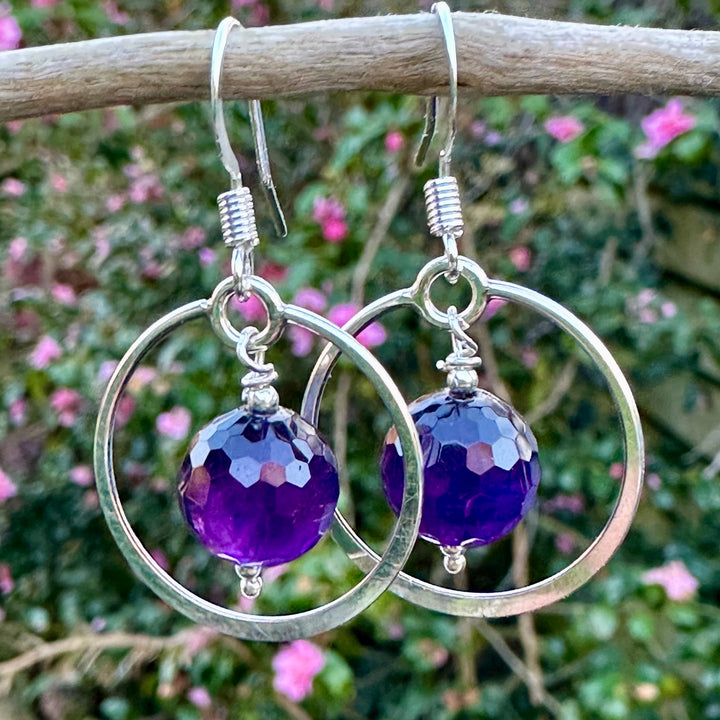 rich cut amethyst earrings