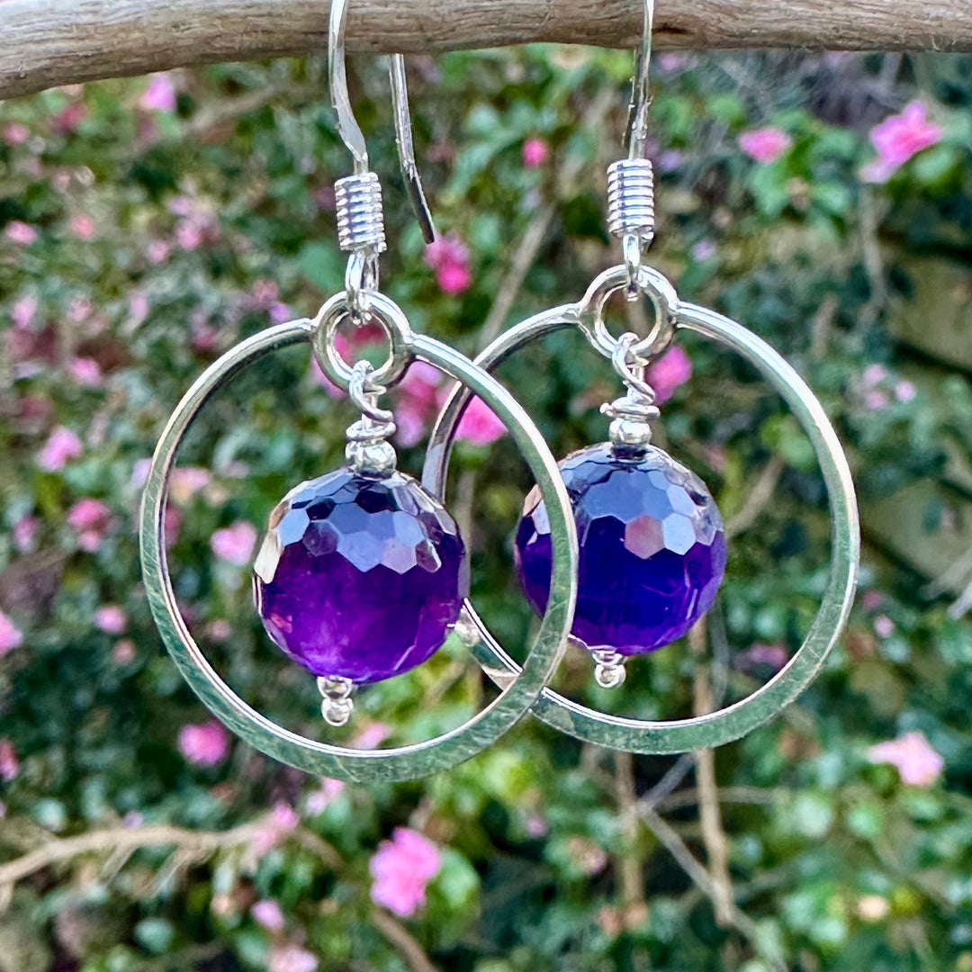 rich cut amethyst earrings