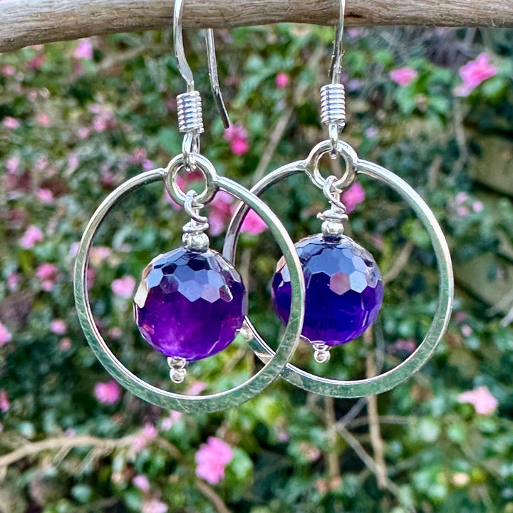 rich cut amethyst earrings