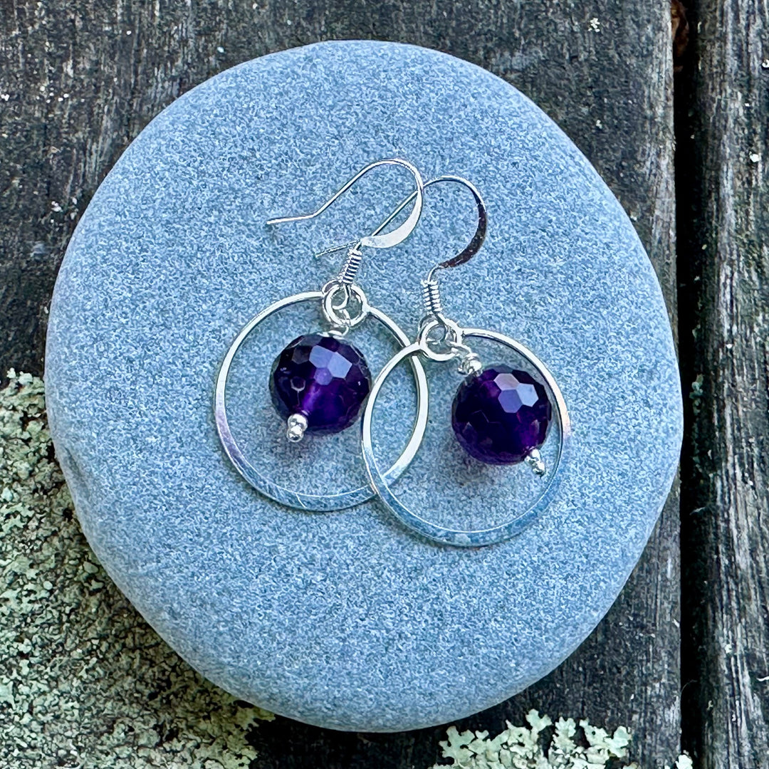 rich cut amethyst earrings