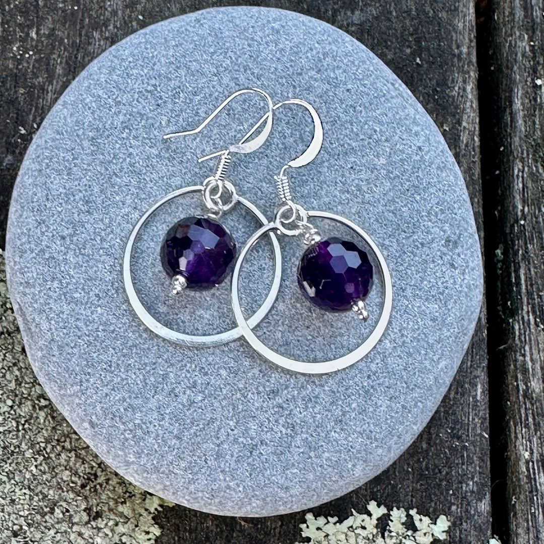 rich cut amethyst earrings