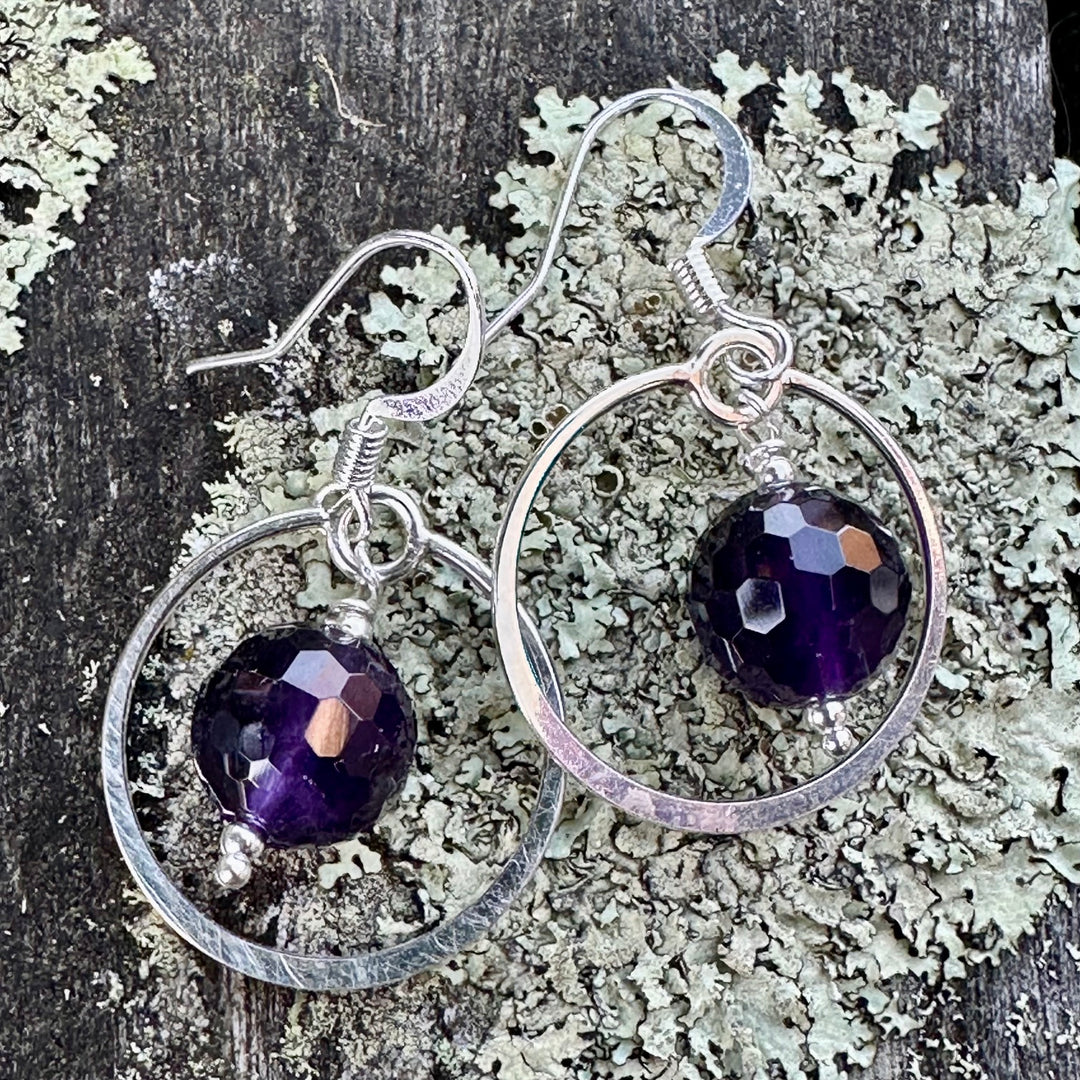 rich cut amethyst earrings