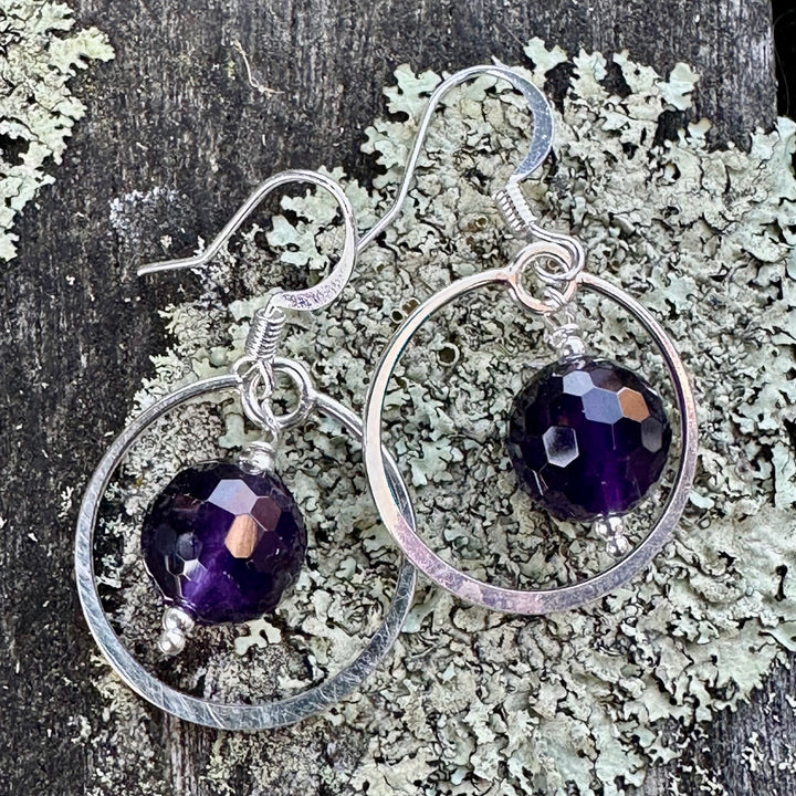 rich cut amethyst earrings