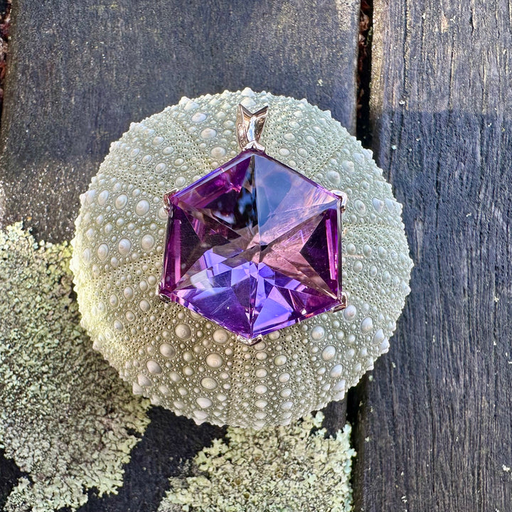 32 ct Contemporary cut Brazilian amethyst pendant