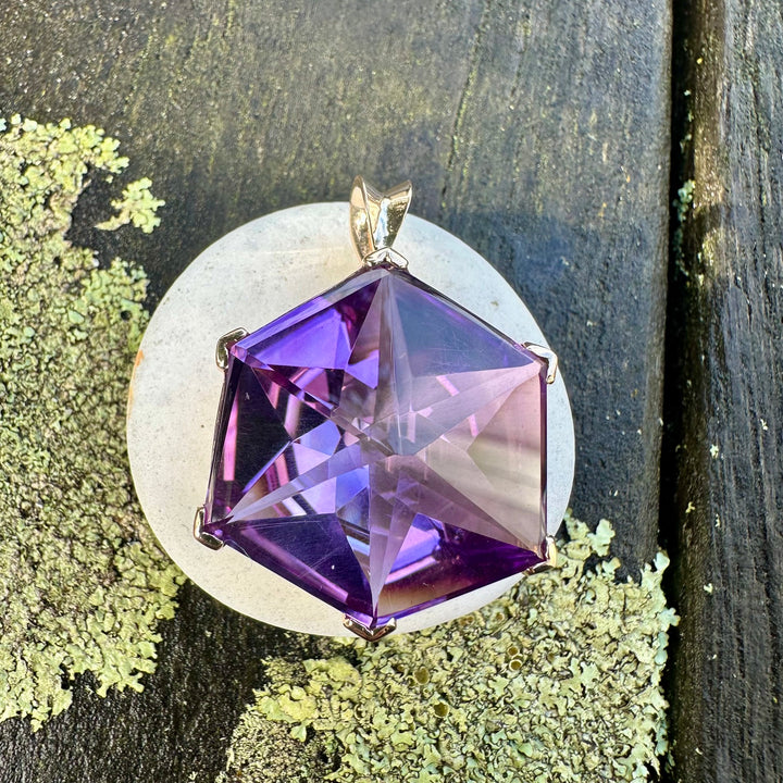 32 ct Contemporary cut Brazilian amethyst pendant