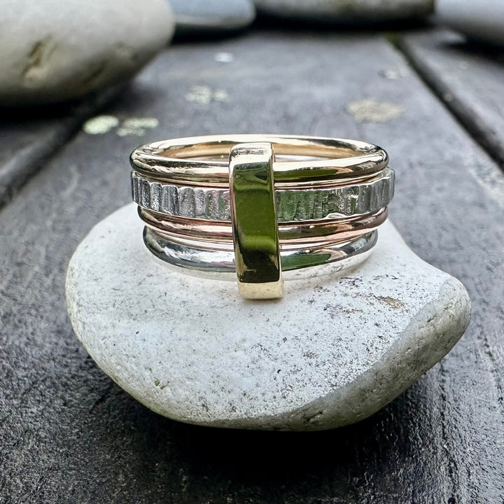 9ct Gold &amp; Sterling Silver Unity Ring