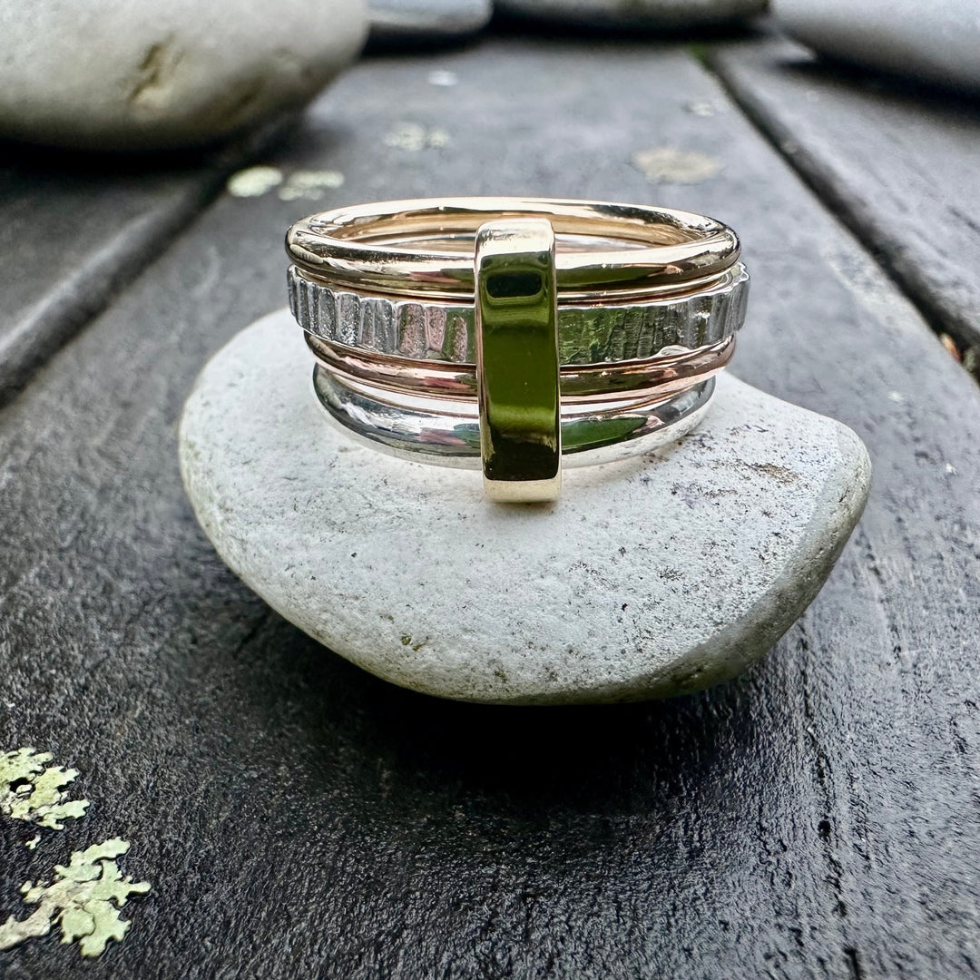 9ct Gold &amp; Sterling Silver Unity Ring