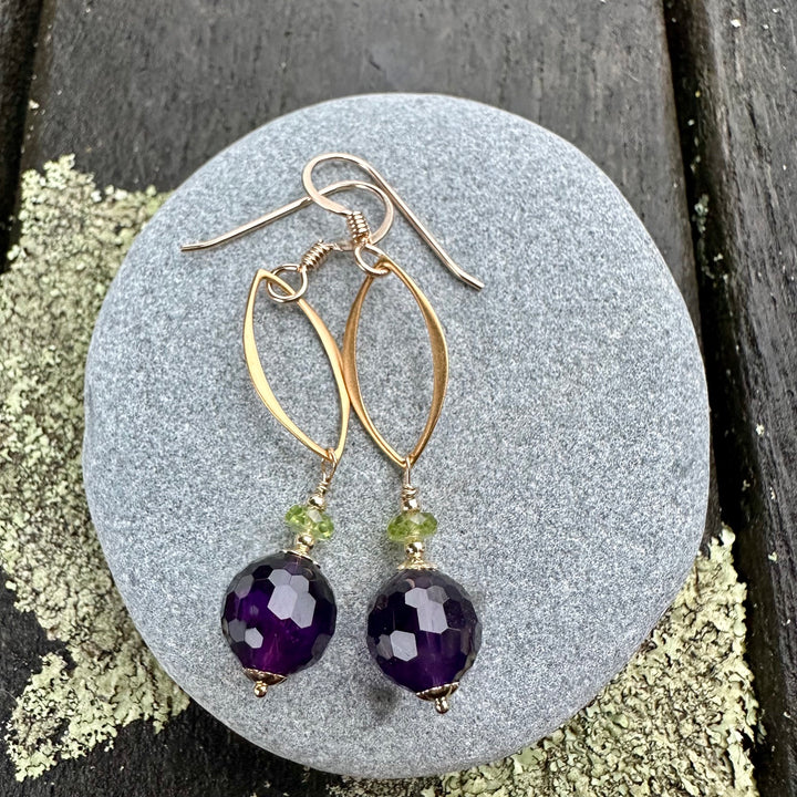 Amethyst & peridot earrings