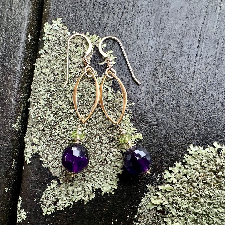 Amethyst & peridot earrings