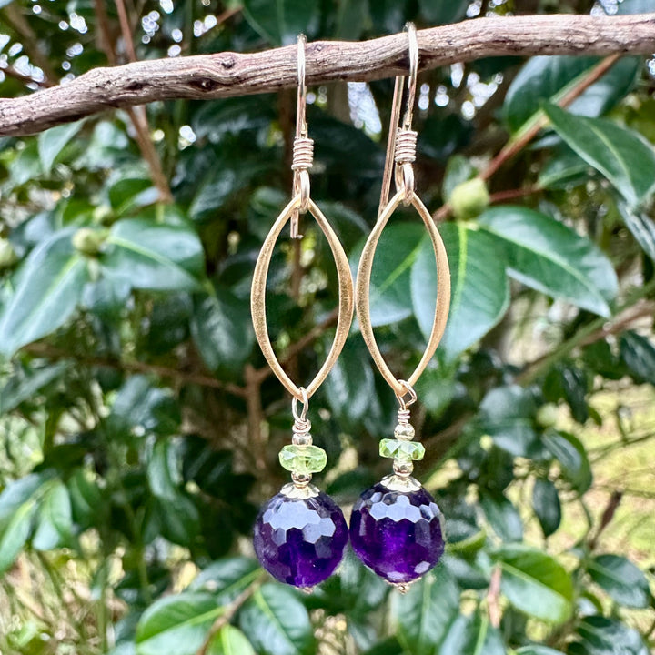 Amethyst & peridot earrings