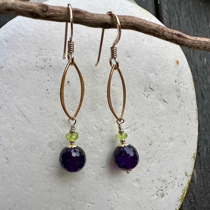 Amethyst & peridot earrings