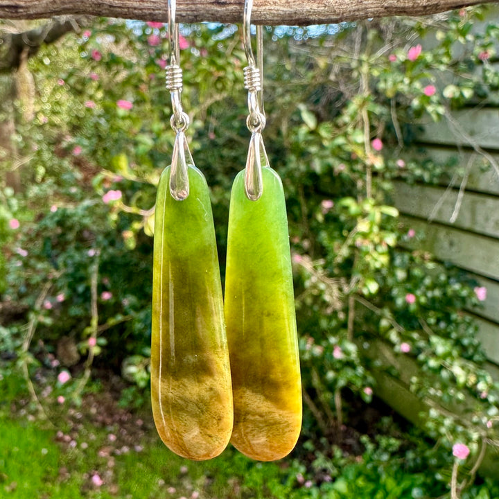 Matched Marsden flower greenstone earrings