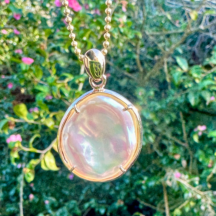 Contemporary Pink freshwater pearl pendant