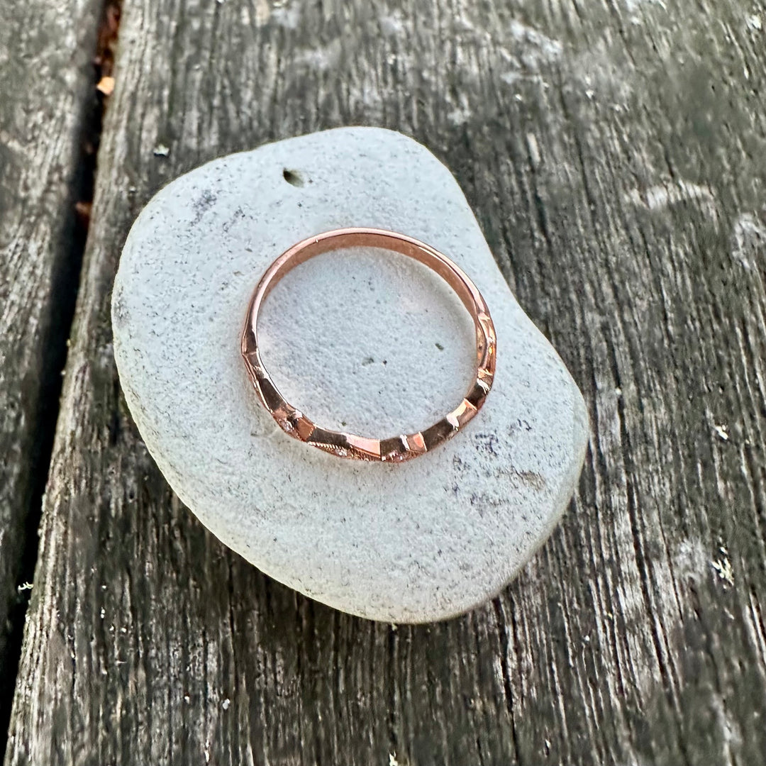 Wee 9 carat rose gold & diamond ring
