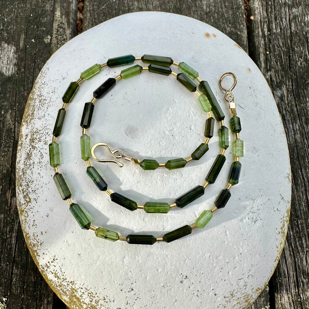 Tourmaline crystal necklace
