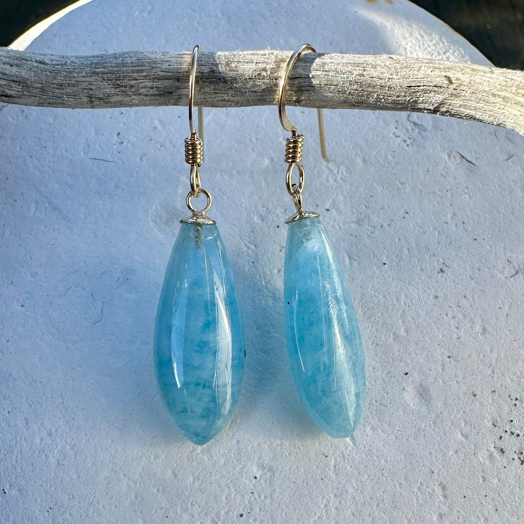 aquamarine drop earrings