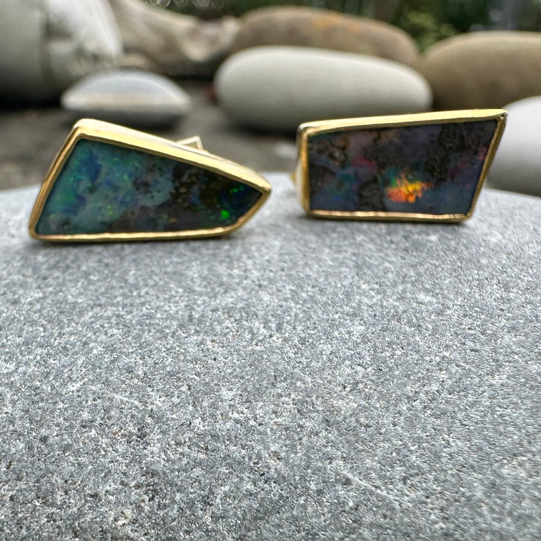 Vintage boulder opals in 18ct gold